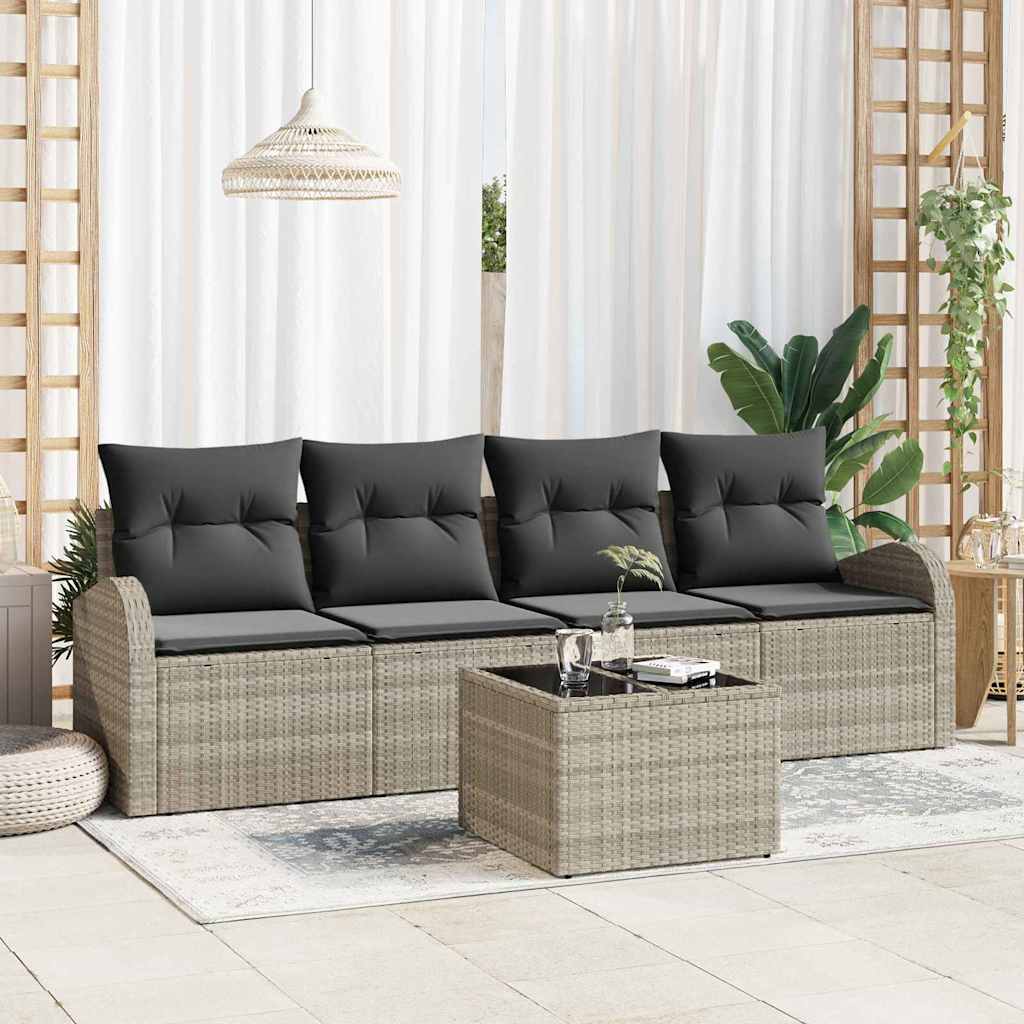 Gartensofa-set Hellgrau 55 x 55 x 37 cm Poly-Rattan