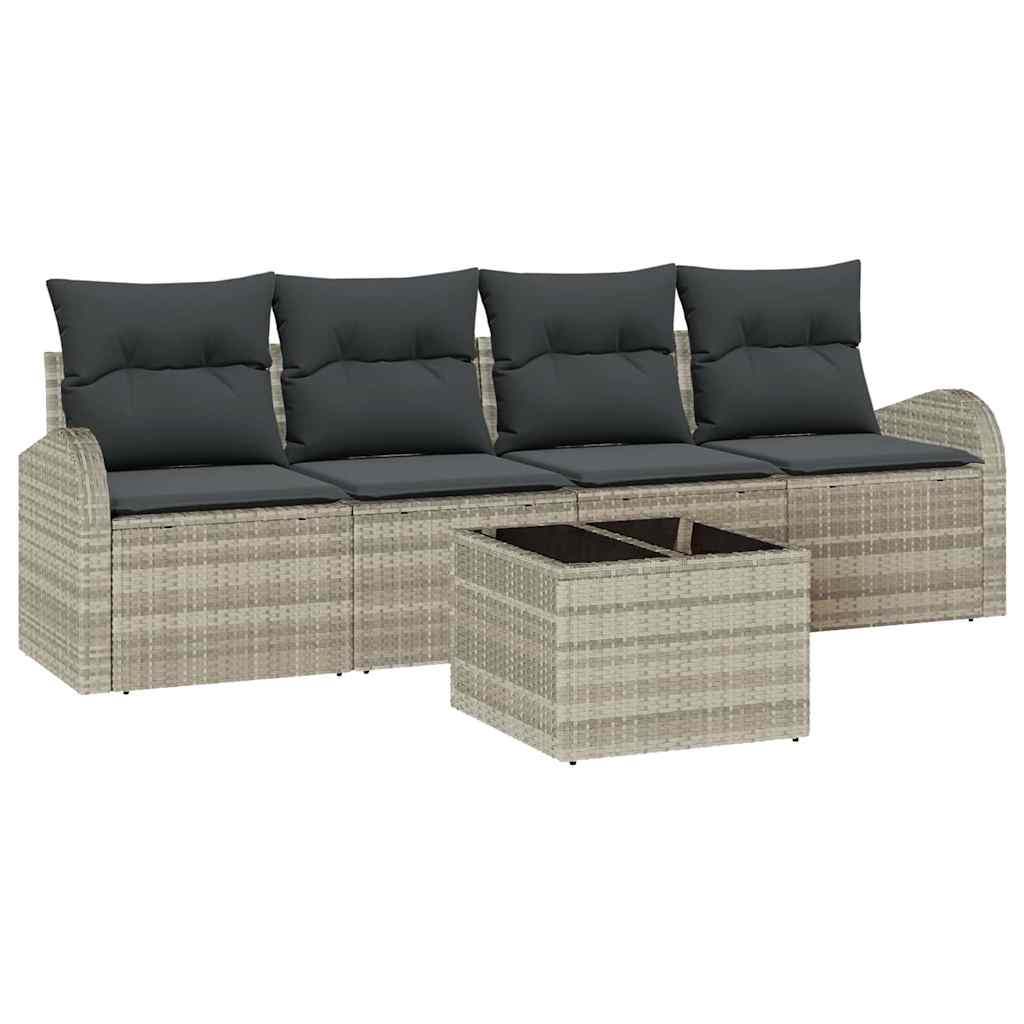 Gartensofa-set Hellgrau 55 x 55 x 37 cm Poly-Rattan