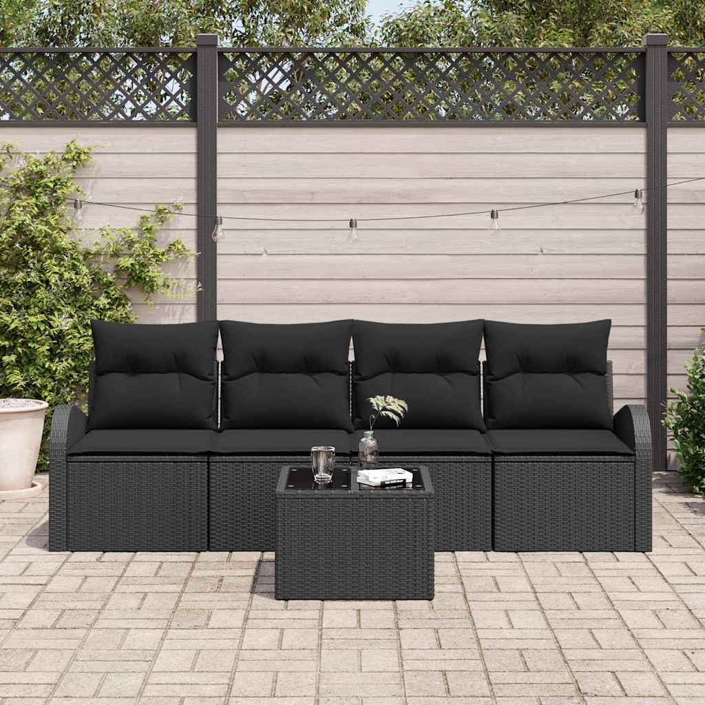 Gartensofa-set Schwarz 55 x 55 x 37 cm Poly-Rattan