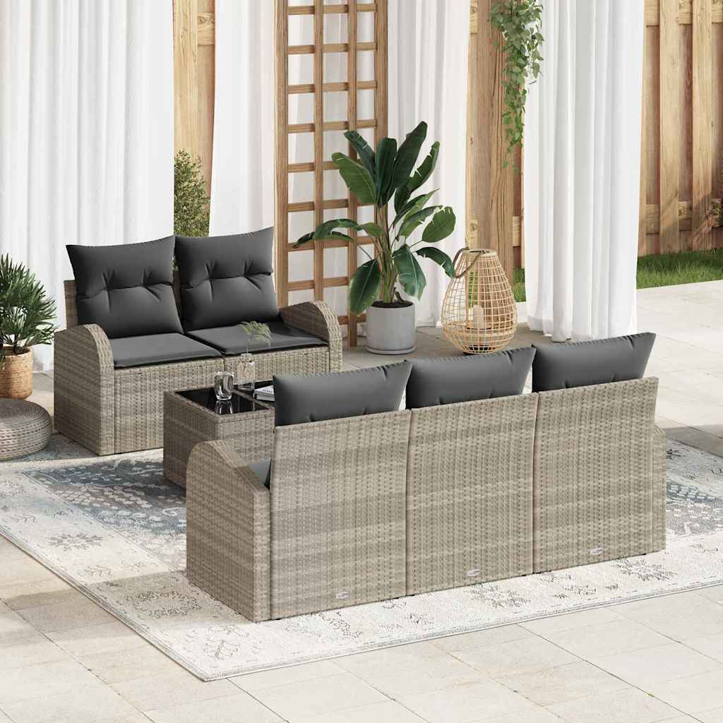Gartensofa-set Hellgrau 55 x 55 x 37 cm Poly-Rattan