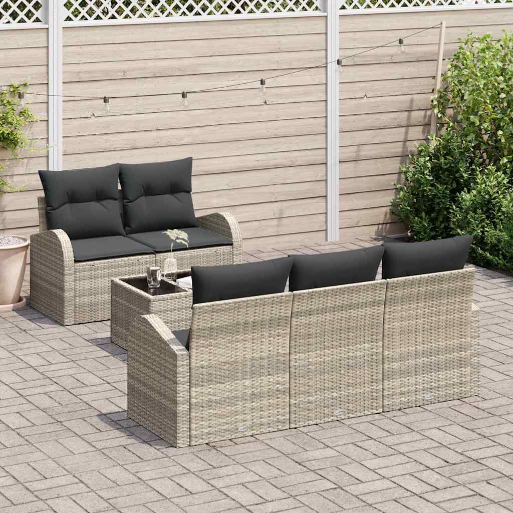Gartensofa-set Hellgrau 55 x 55 x 37 cm Poly-Rattan