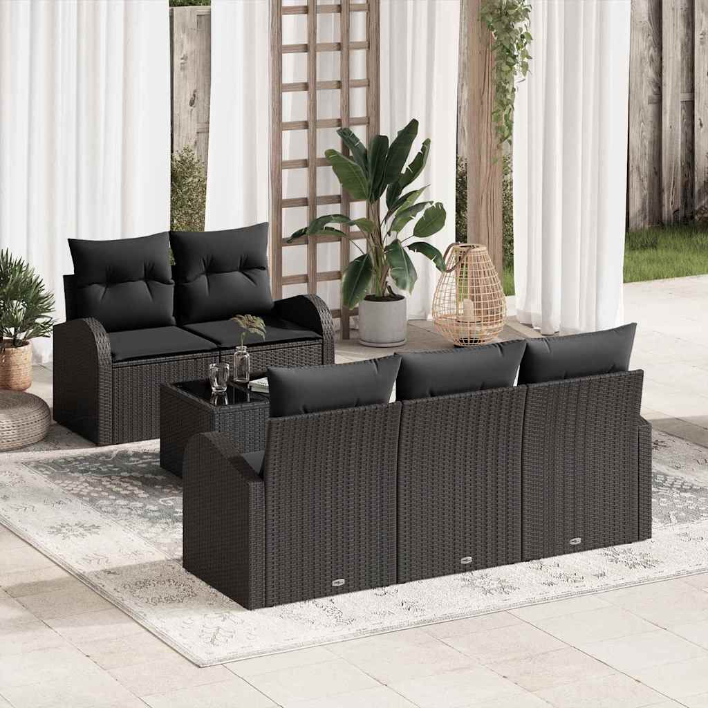 Gartensofa-set Schwarz 55 x 55 x 37 cm Poly-Rattan