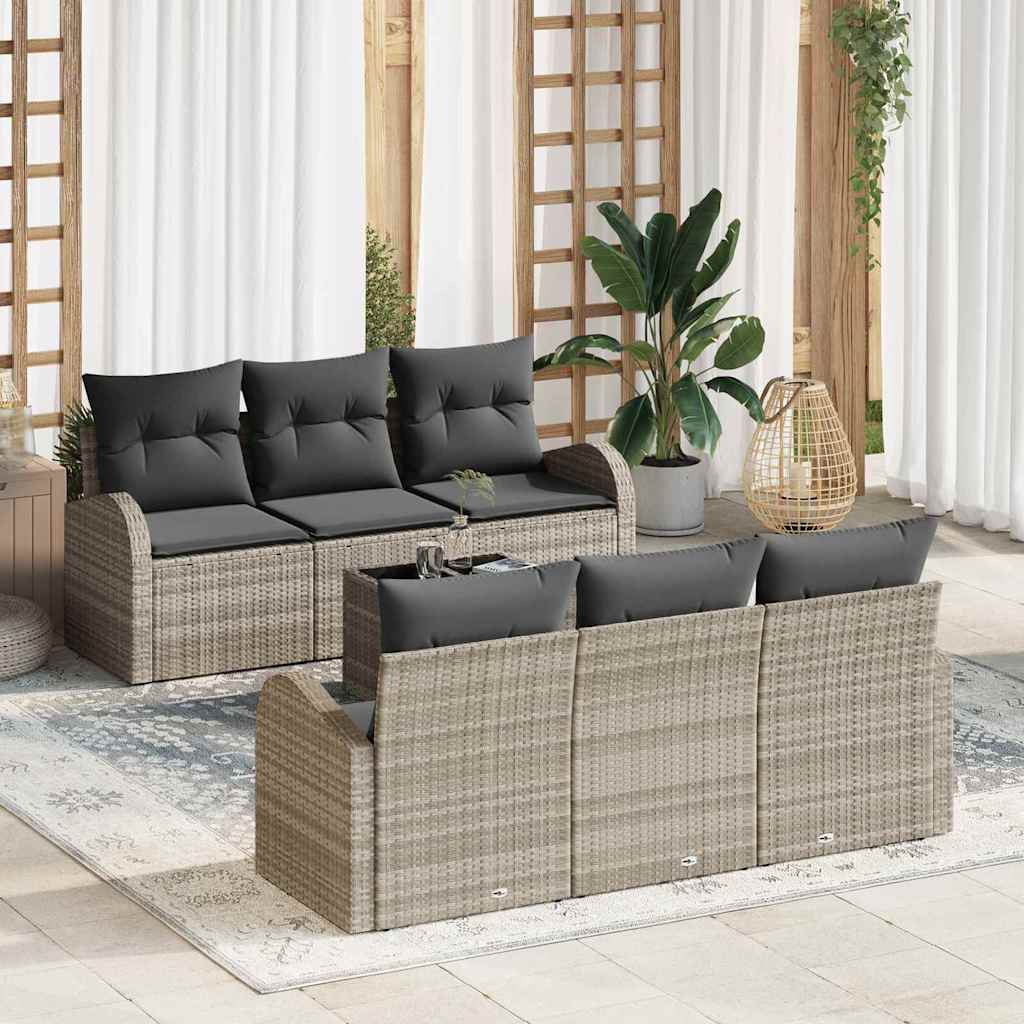 Gartensofa-set Hellgrau 55 x 55 x 37 cm Poly-Rattan