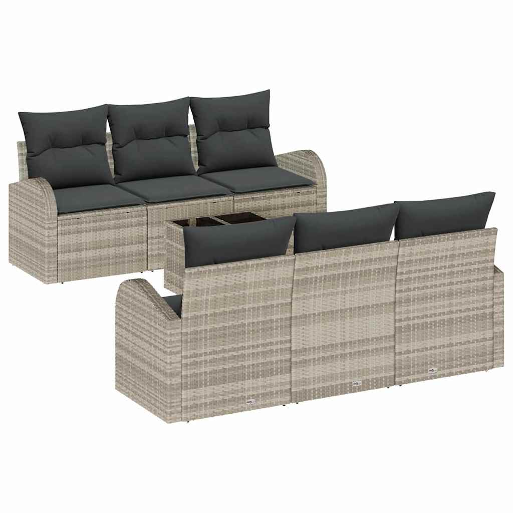 Gartensofa-set Hellgrau 55 x 55 x 37 cm Poly-Rattan