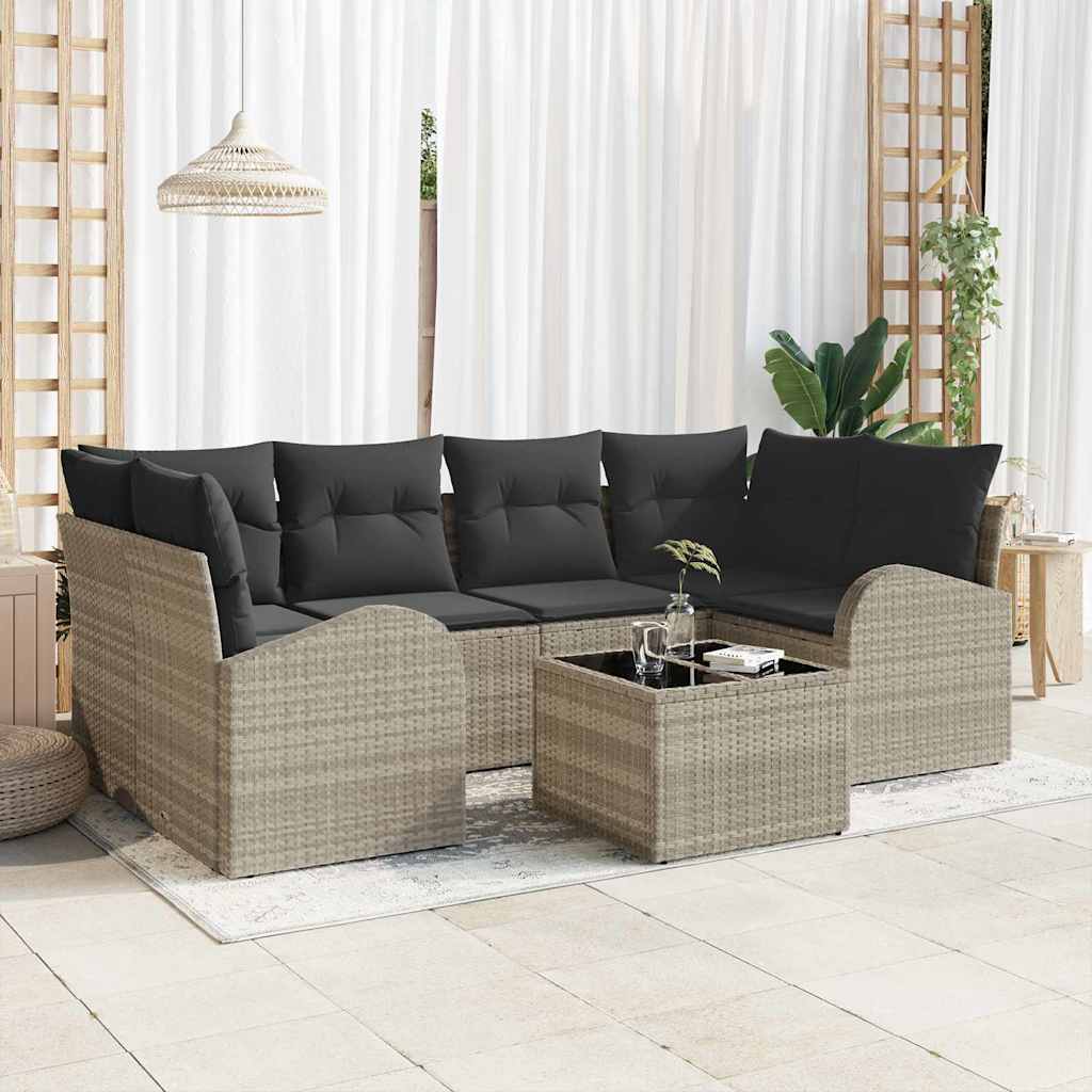 Gartensofa-set Hellgrau 55 x 55 x 37 cm Poly-Rattan