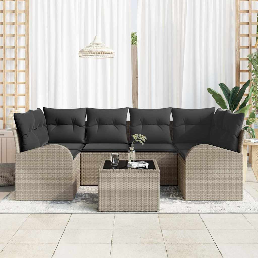 Gartensofa-set Hellgrau 55 x 55 x 37 cm Poly-Rattan