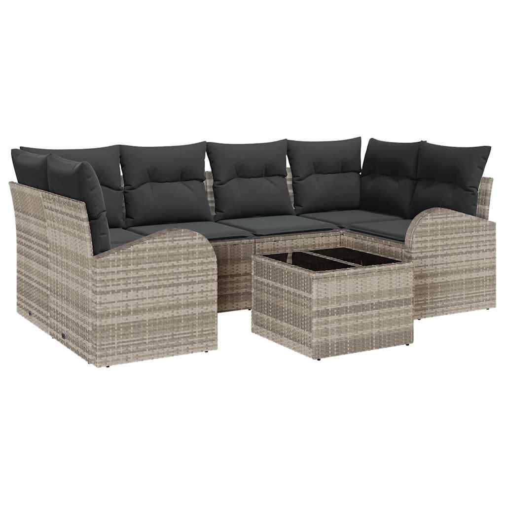 Gartensofa-set Hellgrau 55 x 55 x 37 cm Poly-Rattan