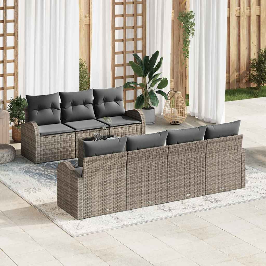 Gartensofa-set Grau 55 x 55 x 37 cm Poly-Rattan