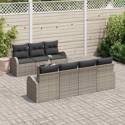 Gartensofa-set 8 stk. Grau 55 x 55 x 37 cm Poly-Rattan