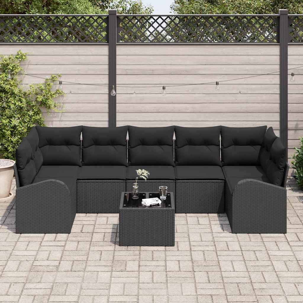 Gartensofa-set Schwarz 55 x 55 x 37 cm Poly-Rattan