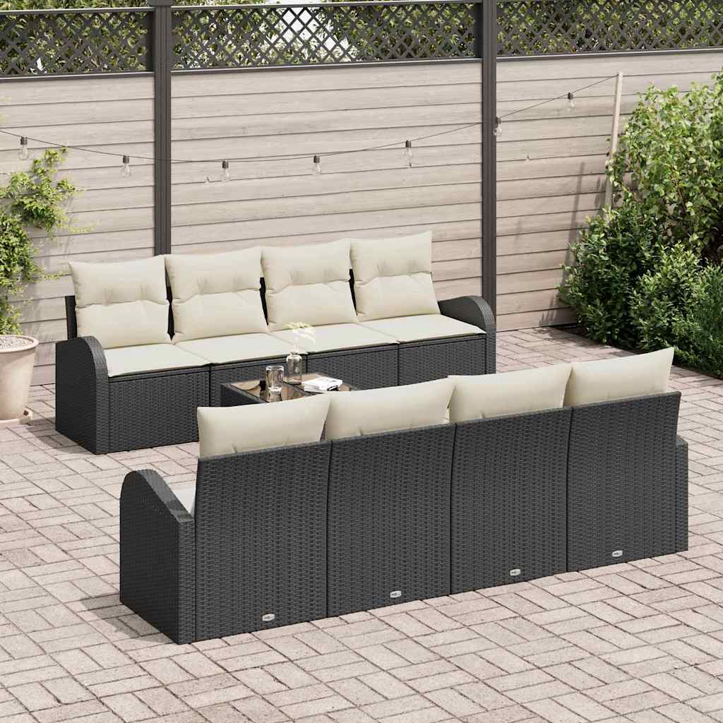 Gartensofa-set Schwarz 55 x 55 x 37 cm Poly-Rattan