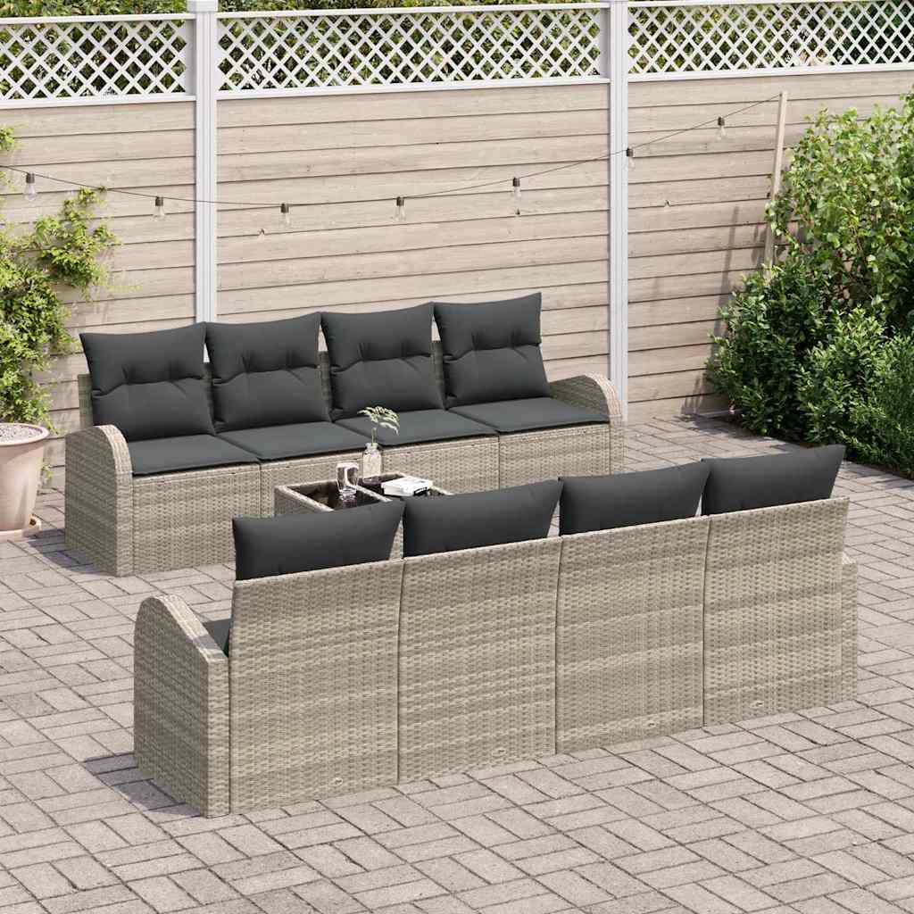 Gartensofa-set Hellgrau 55 x 55 x 37 cm Poly-Rattan