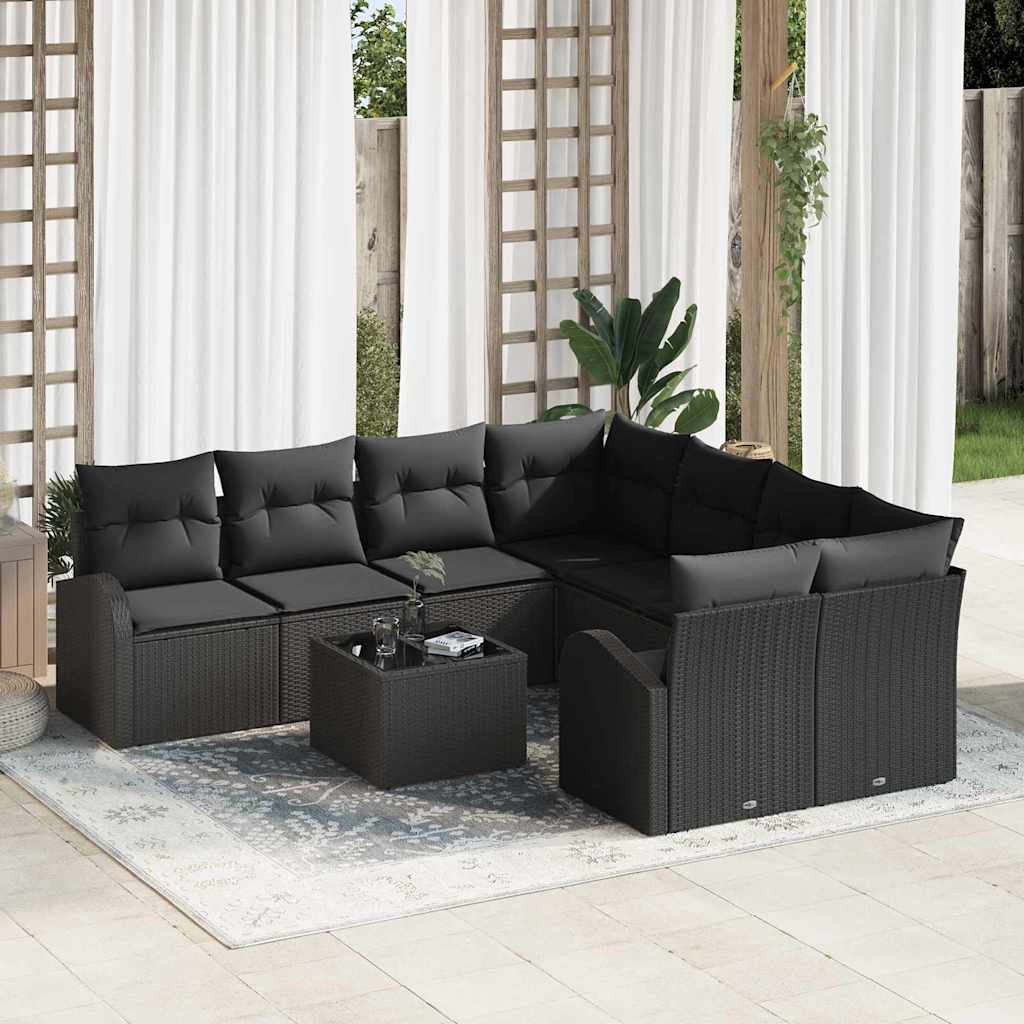 Gartensofa-set Schwarz 55 x 55 x 37 cm Poly-Rattan