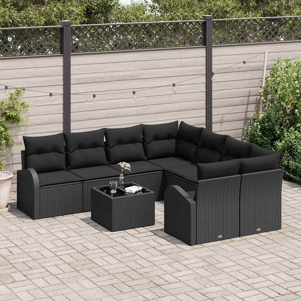 Gartensofa-set Schwarz 55 x 55 x 37 cm Poly-Rattan