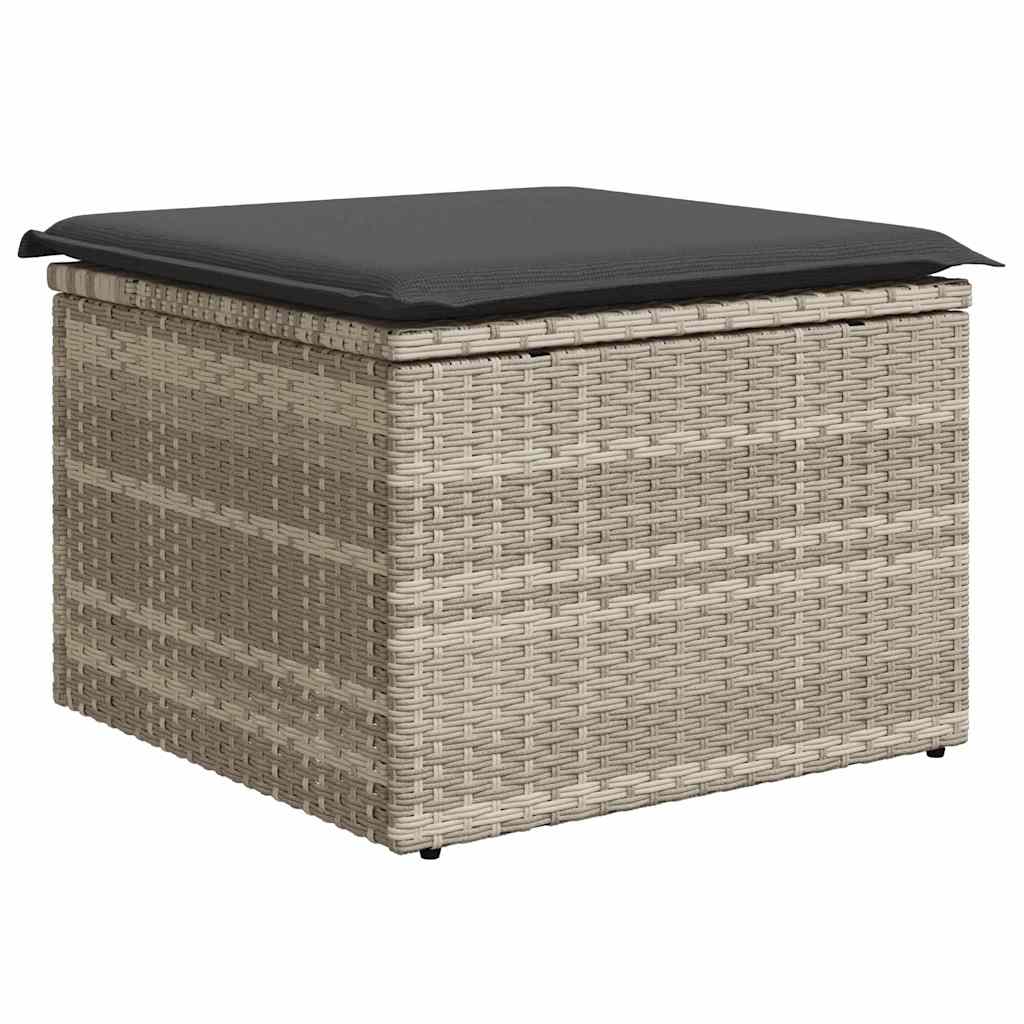 Gartensofa-set 6 stk. Hellgrau Poly-Rattan