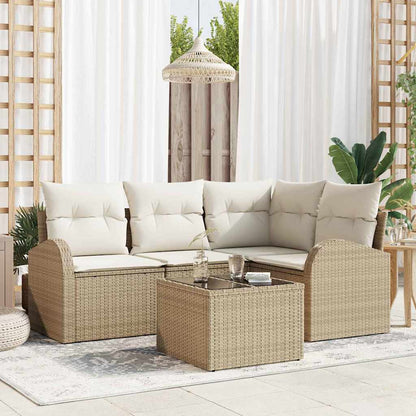 Gartensofa-set Beige Poly-Rattan