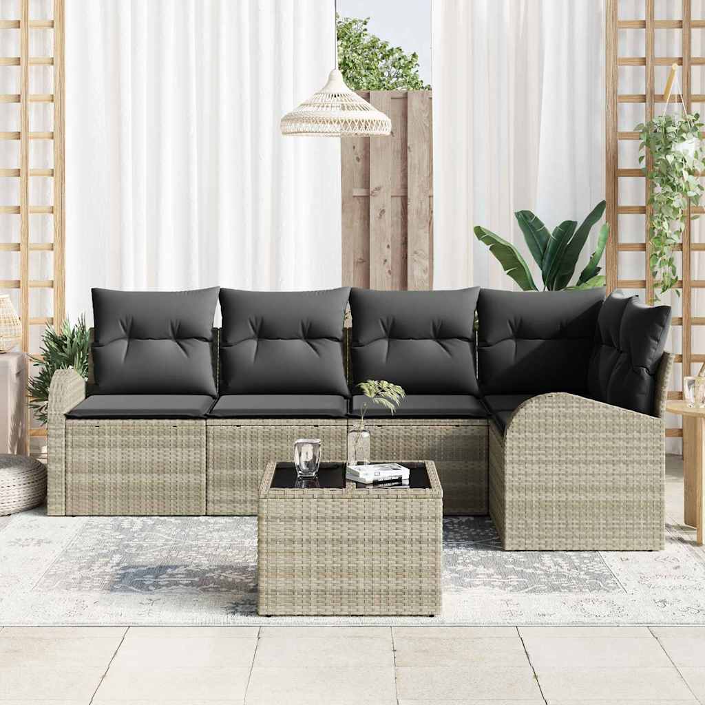 Sofa Set 6 stk. Hellgrau Polyester