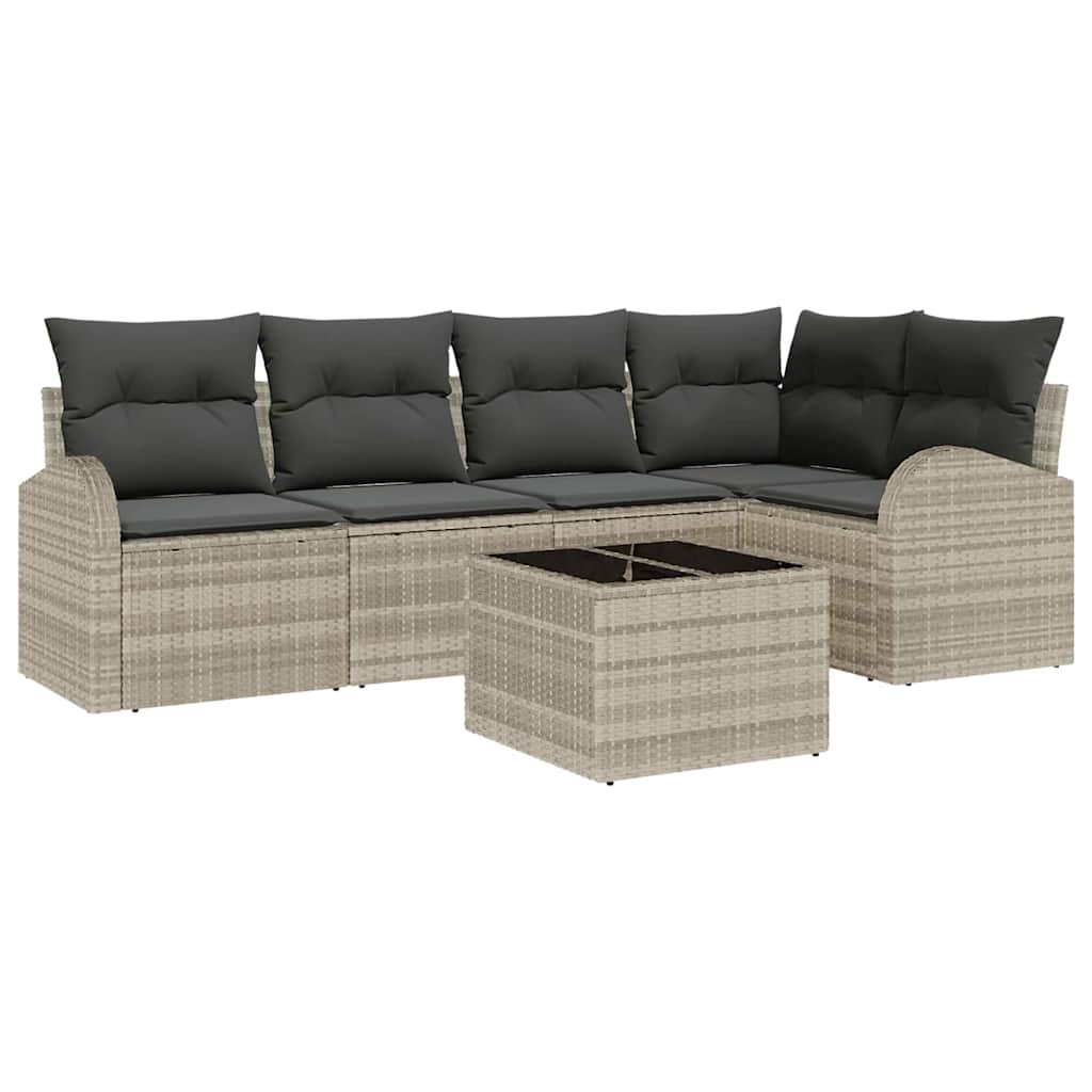 Sofa Set 6 stk. Hellgrau Polyester