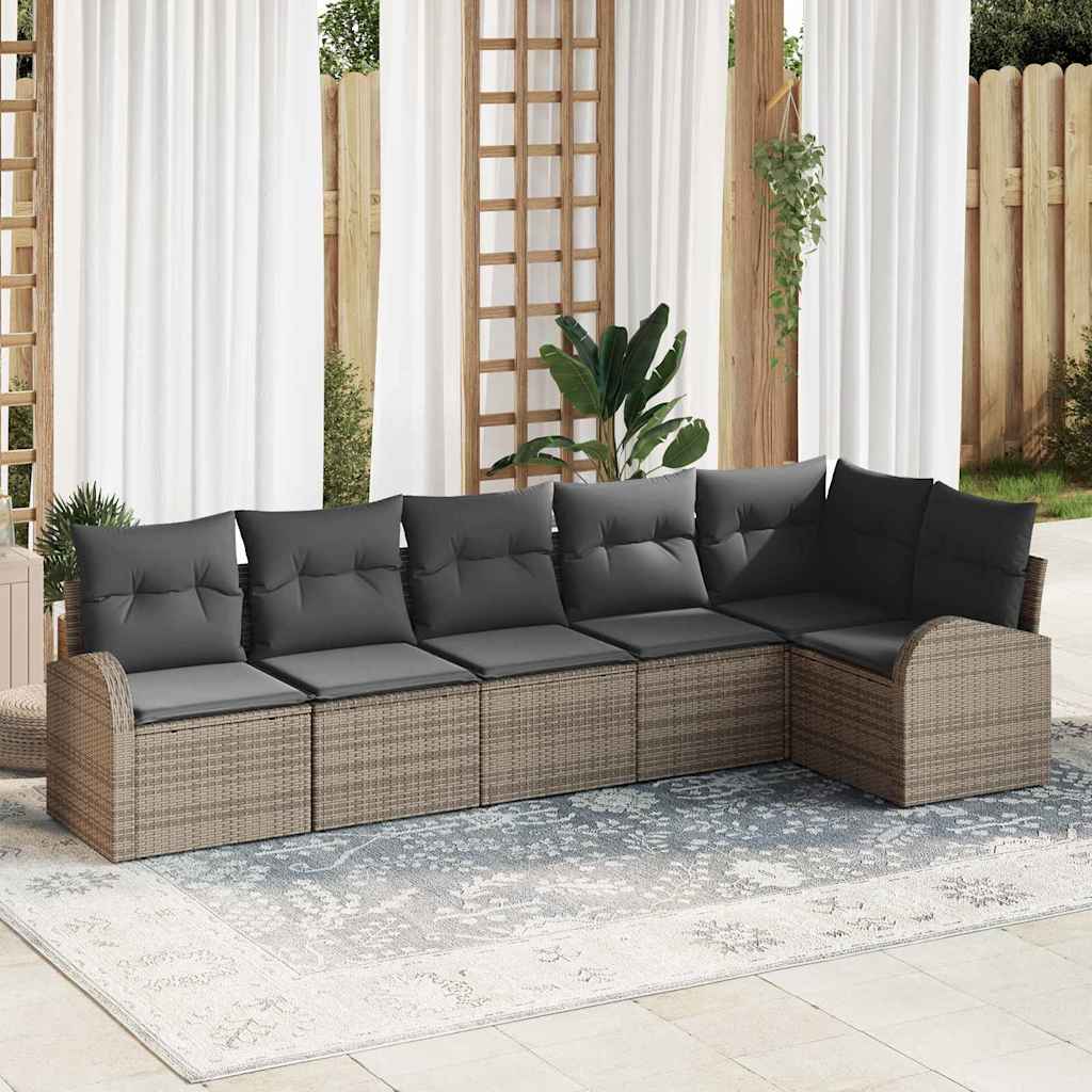 Gartensofa-set Grau Poly-Rattan