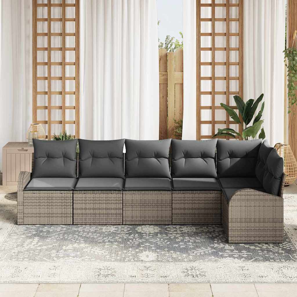 Gartensofa-set Grau Poly-Rattan