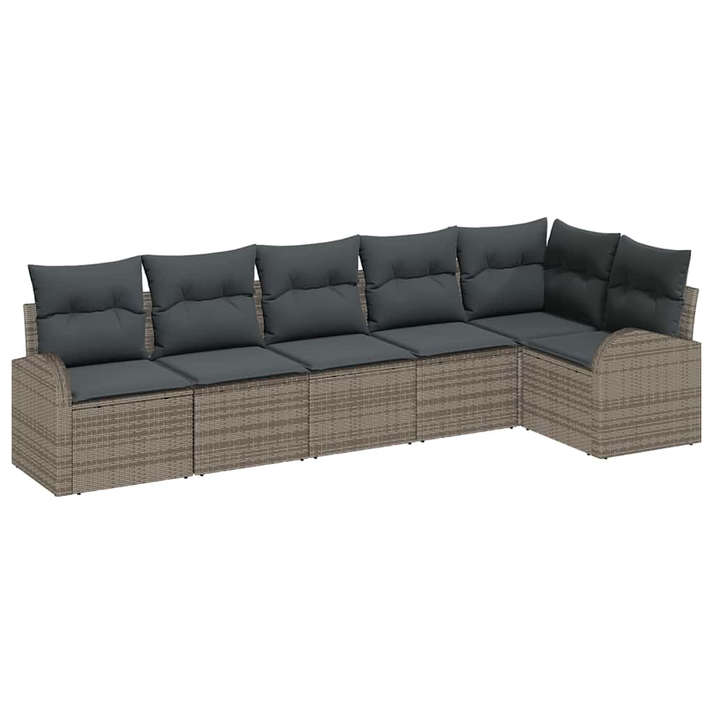 Gartensofa-set Grau Poly-Rattan