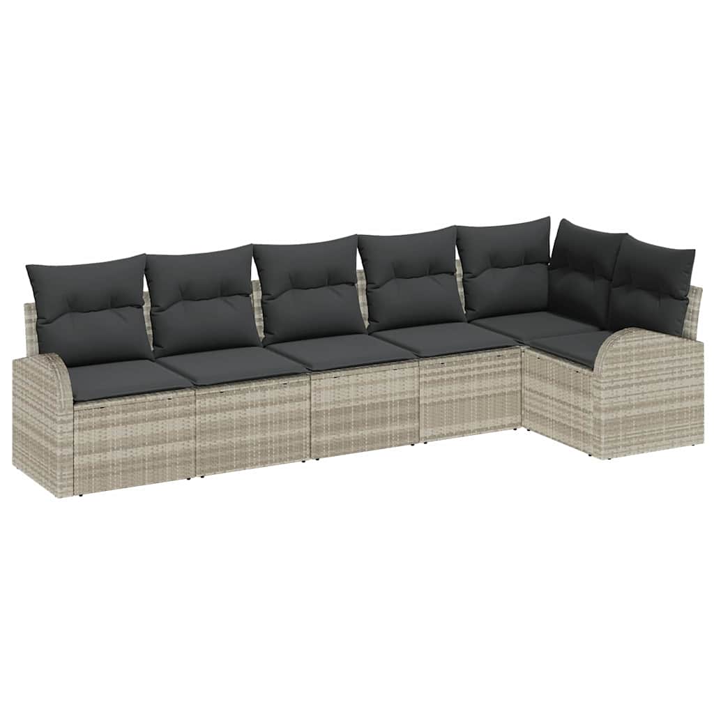 Gartensofa-set Hellgrau Poly-Rattan