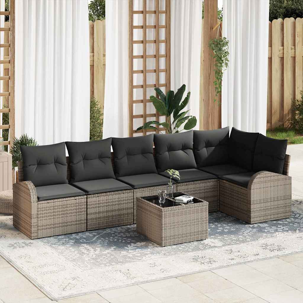 Gartensofa-set Grau Poly-Rattan