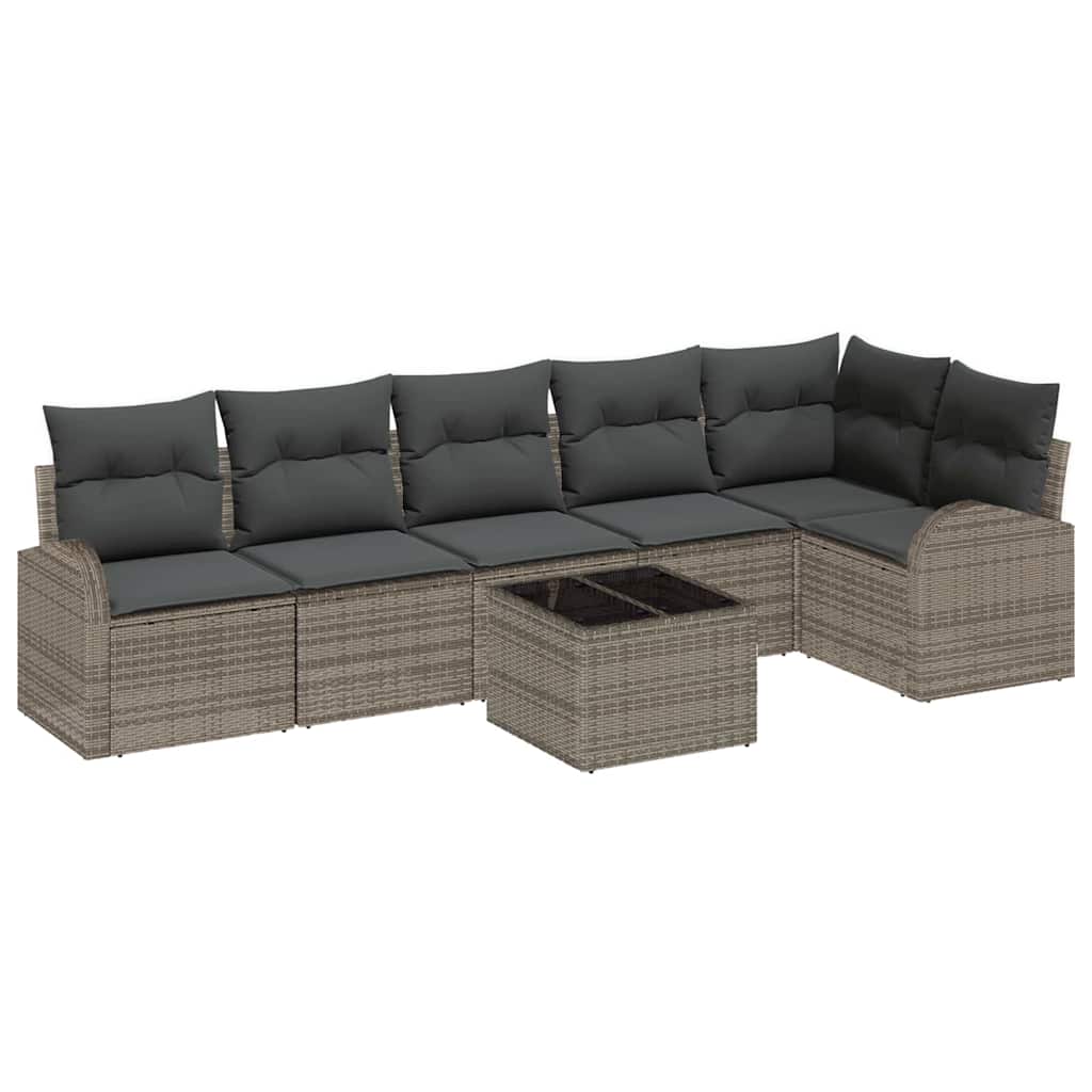 Gartensofa-set Grau Poly-Rattan