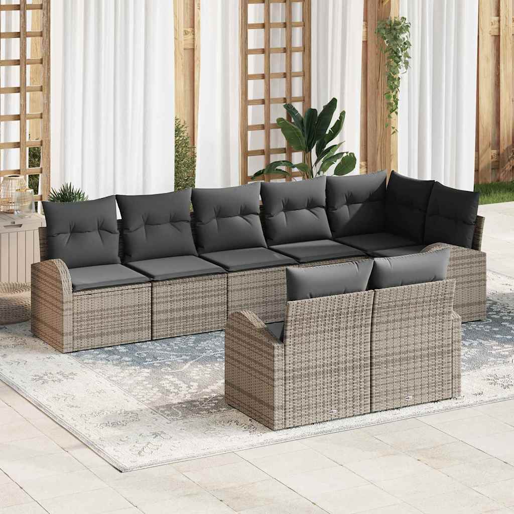Gartensofa-set 8 pcs Poly-Rattan