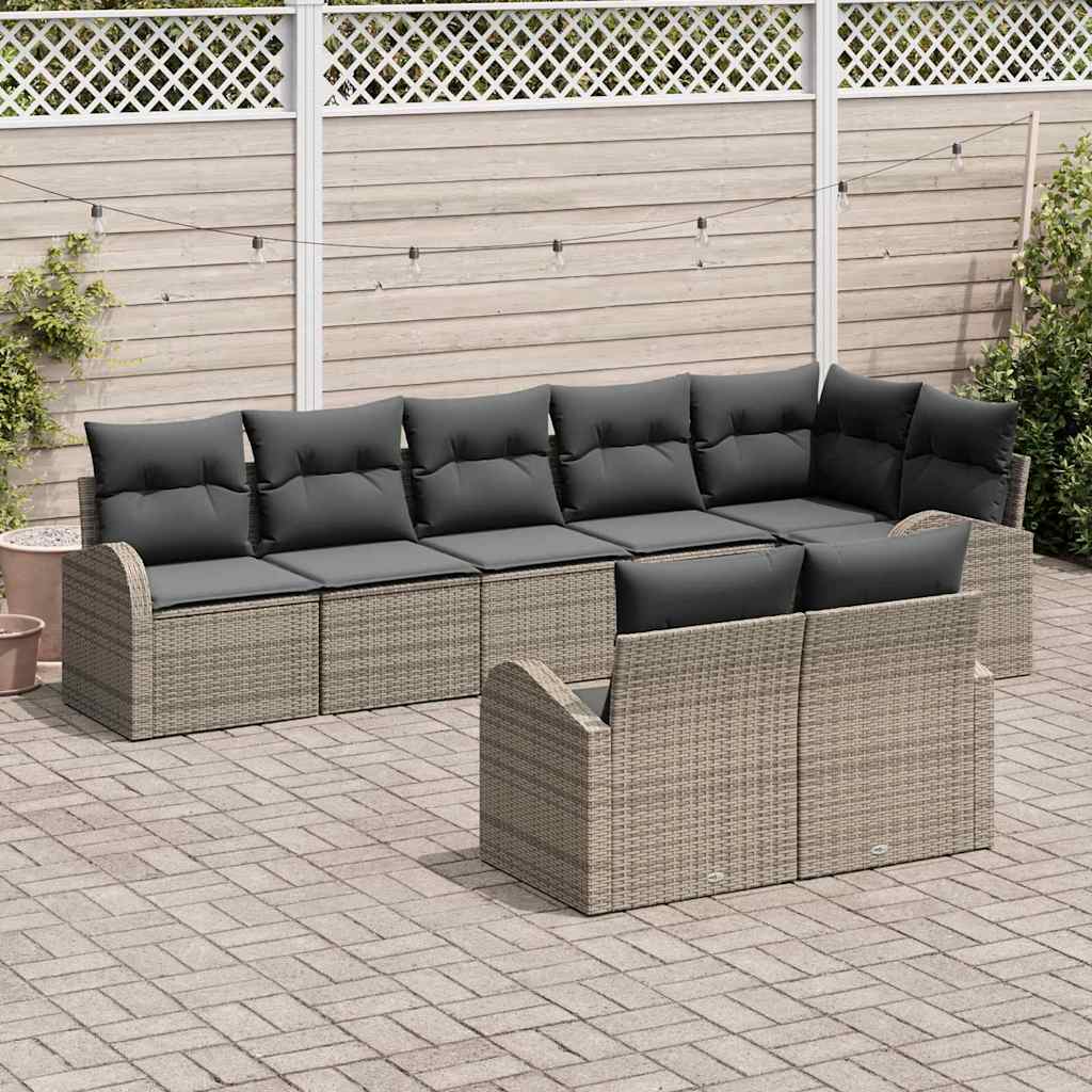 Gartensofa-set 8 pcs Poly-Rattan