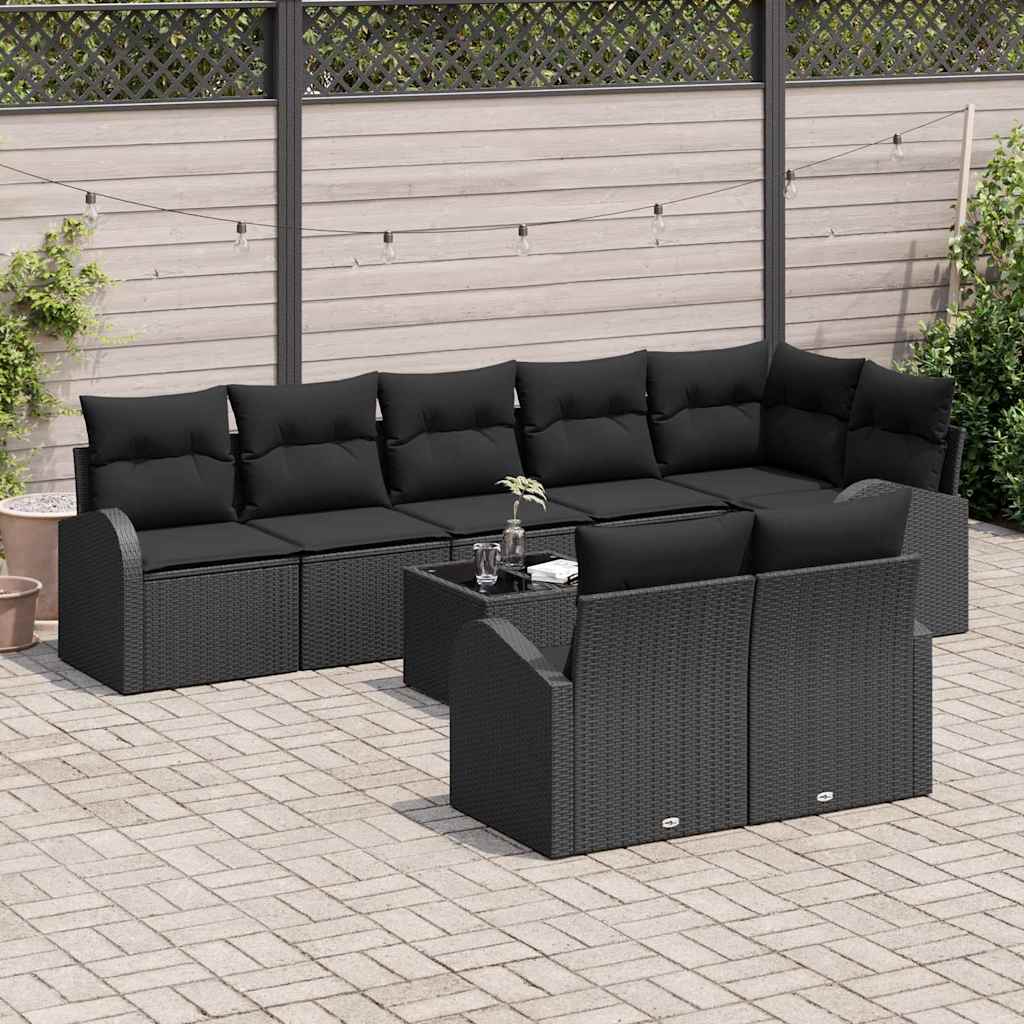 Gartensofa-set 9 stk. 8-Sitzanzahl Poly-Rattan