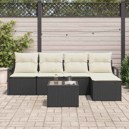 Sofa Set 6 stk. Schwarz [Synthetisch]: Poly Rattan