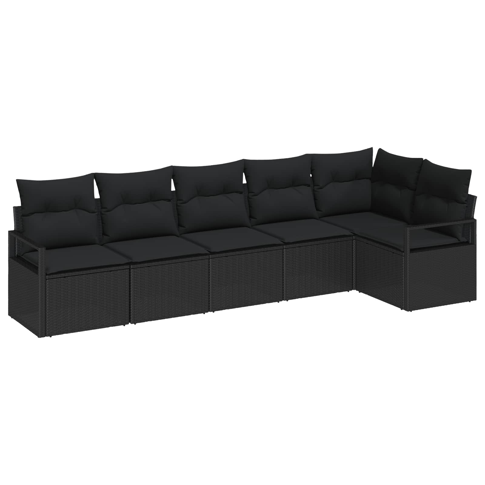 Sofa Set 6 stk. Schwarz [Synthetisch]: Poly Rattan