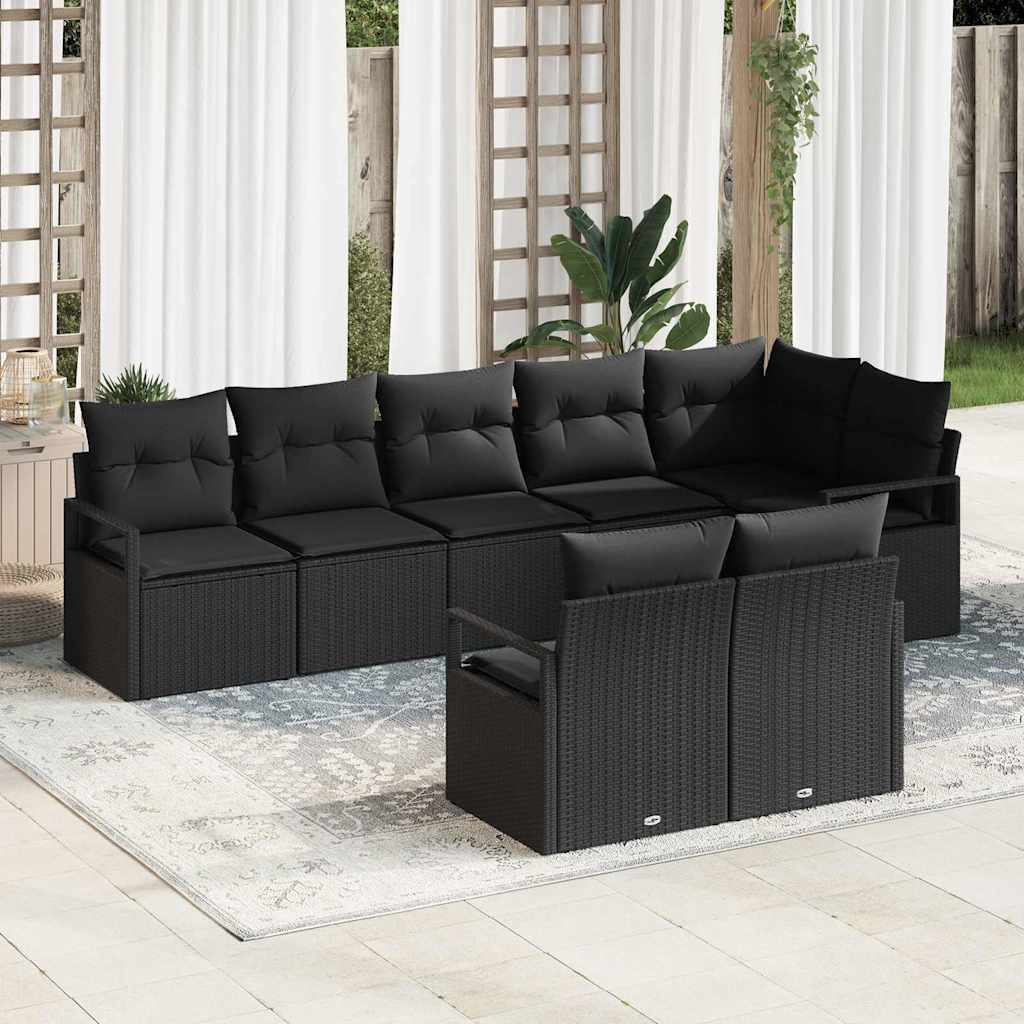 Sofa Set 8 stk. Schwarz [Synthetisch]: Poly Rattan