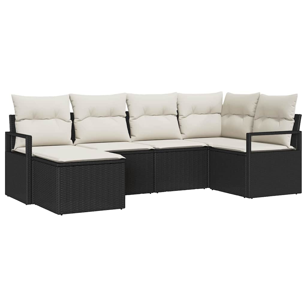 Sofa Set 6 stk. Schwarz [Synthetisch]: Poly Rattan