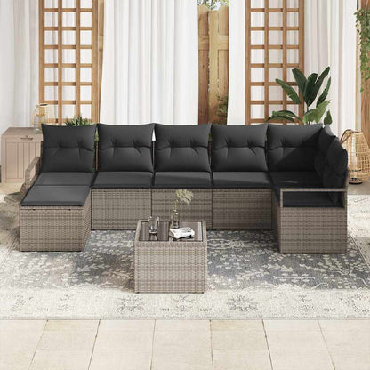 Sofa Set 8 stk. Grau [Synthetisch]: Poly Rattan
