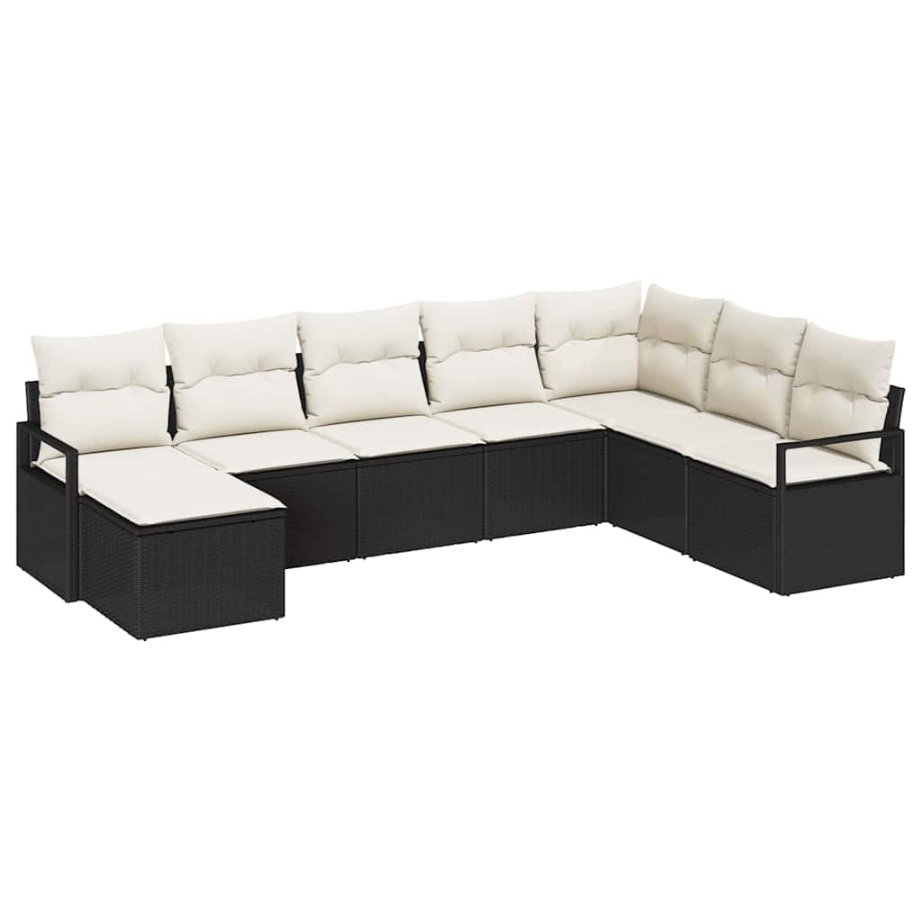 Sofa Set 8 stk. Schwarz [Synthetisch]: Poly Rattan