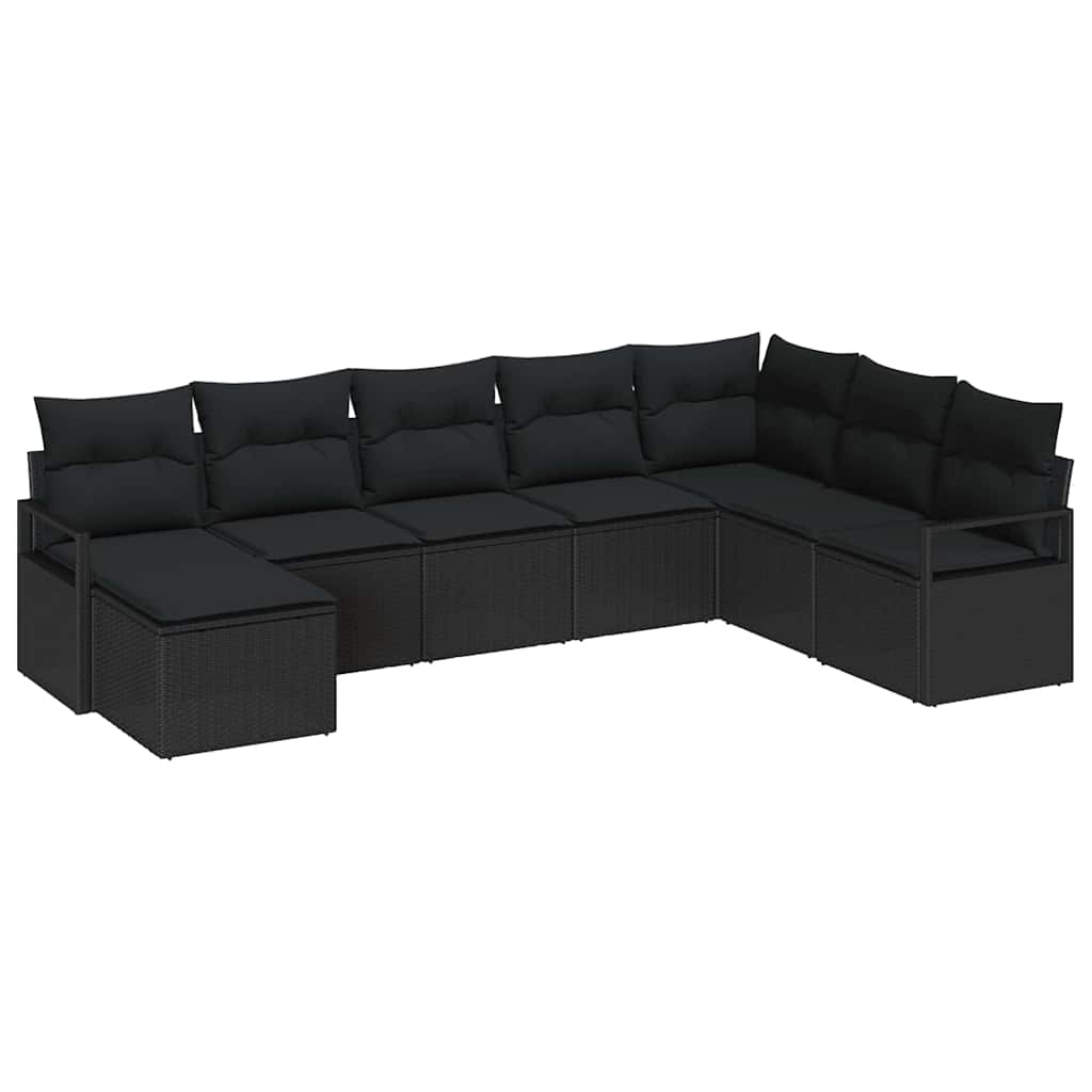 Sofa Set 8 stk. Schwarz [Synthetisch]: Poly Rattan
