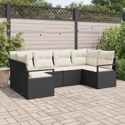 Sofa Set 6 stk. Schwarz [Synthetisch]: Poly Rattan