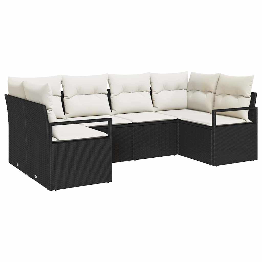 Sofa Set 6 Stk. Schwarz [Synthetisch]: Poly Rattan