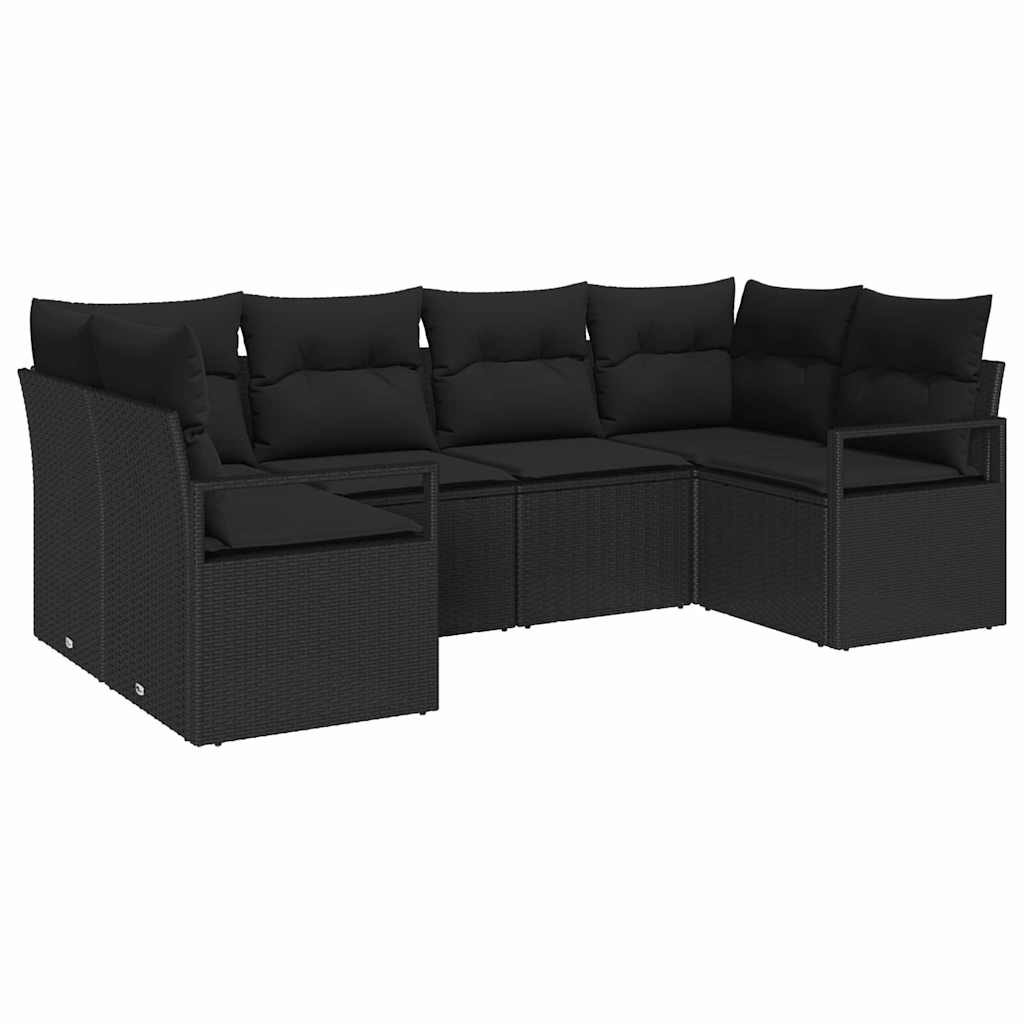 Sofa Set 6 stk. Schwarz [Synthetisch]: Poly Rattan