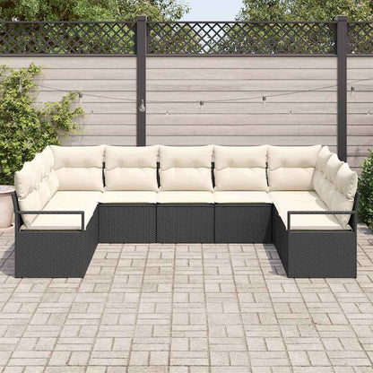 Sofa Set 9 stk. Schwarz [Synthetisch]: Poly Rattan