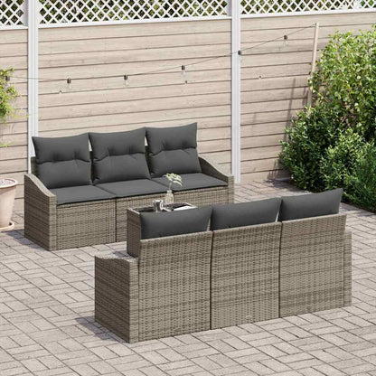 Sofa Set 7 stk. Grau 55 x 55 x 37 cm [Synthetisch]: Poly Rattan