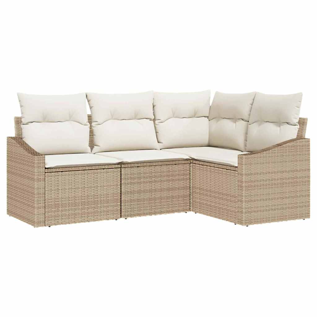 Sofa Set 4 stk. Beige [Synthetisch]: Poly Rattan