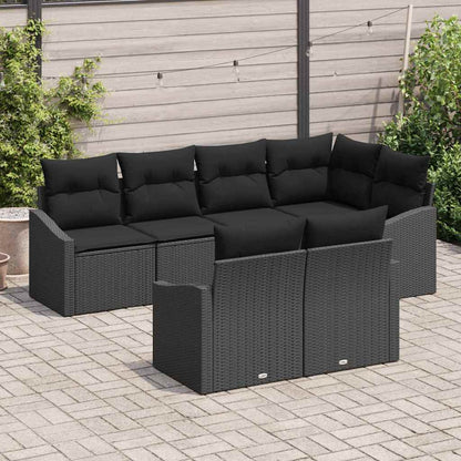 Sofa Set 7 stk. Schwarz [Synthetisch]: Poly Rattan