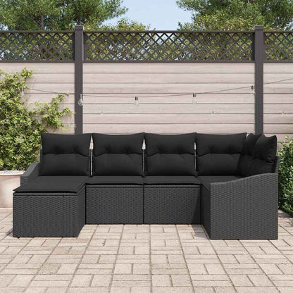 Sofa Set 6 stk. Schwarz [Synthetisch]: Poly Rattan