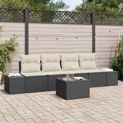 Sofa Set 5 stk. Schwarz und Creme 55 x 55 x 37 cm