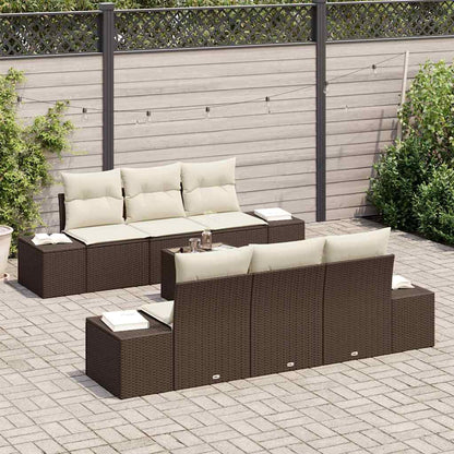 Sofa Set 7 stk. Braun [Synthetisch]: Poly Rattan