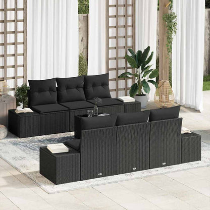 Sofa Set 7 stk. Schwarz [Synthetisch]: Poly Rattan