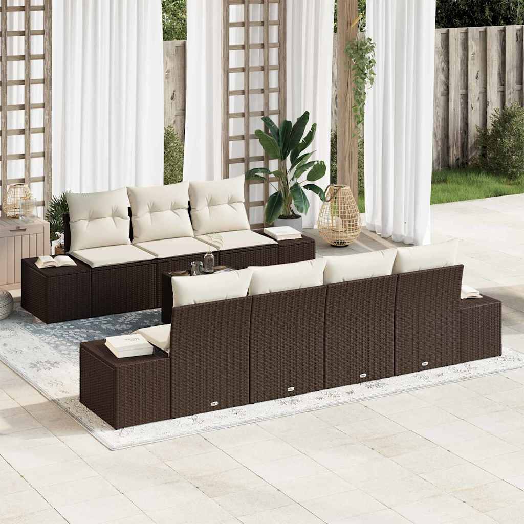 Sofa Set 8 Stk. Braun [Synthetisch]: Poly Rattan